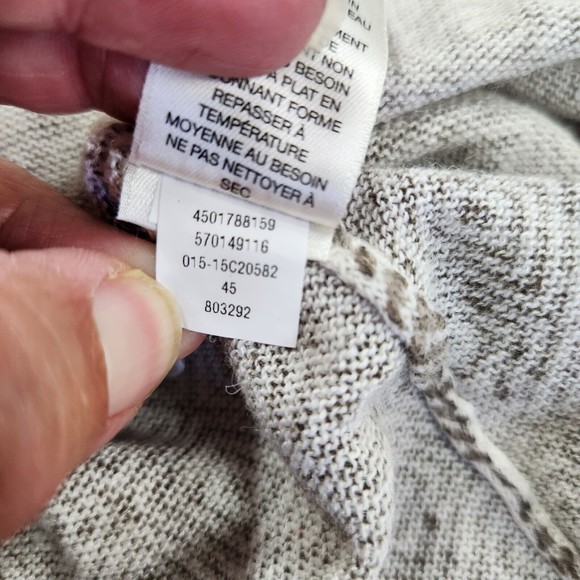 Chicos Womens 3/4 Sleeve Lightweight Beaded Tunic Blouse Size XL Beige Tan - Picture 7 of 11